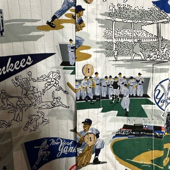 MLB NY YANKEES Aloha Reyn Spooner Button Up Hawaiian style shirt Mens 3XL Retro - Picture 3 of 6